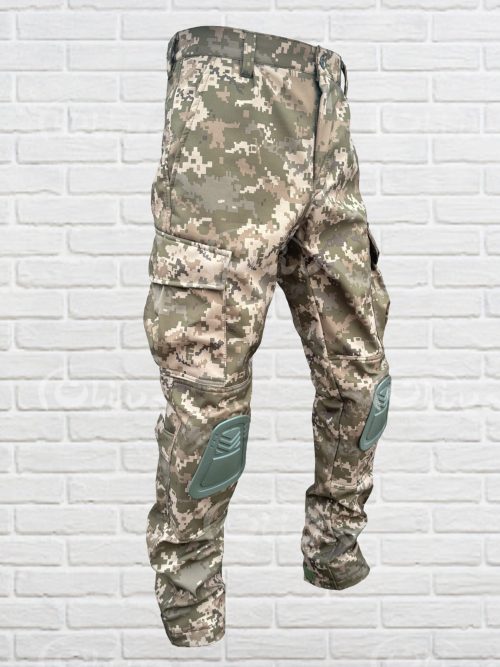 Тактичні штани Софтшелл з наколінниками піксель